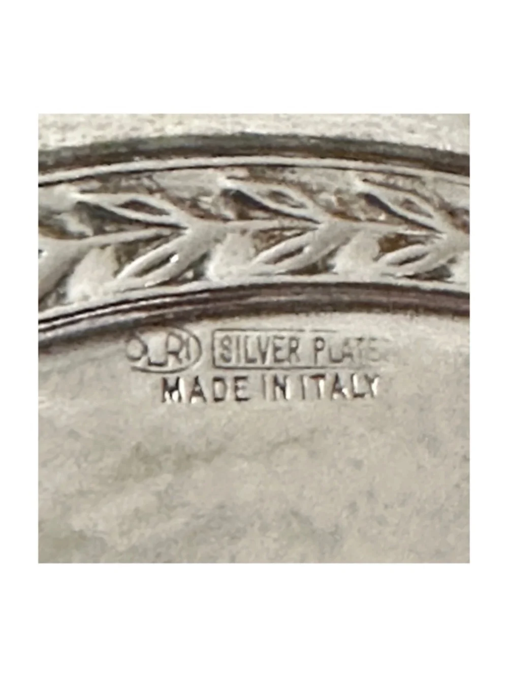 OLRI Vintage Silverplated Gallery Tray Wine Bottle Holder Coaster 4 3/4” Italy